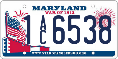 MD license plate 1AC6538