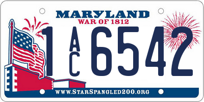 MD license plate 1AC6542
