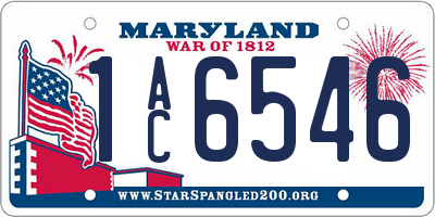 MD license plate 1AC6546