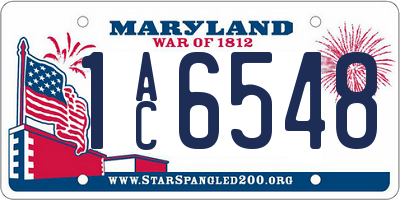 MD license plate 1AC6548