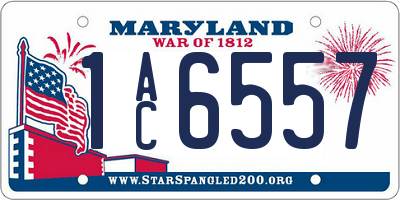 MD license plate 1AC6557