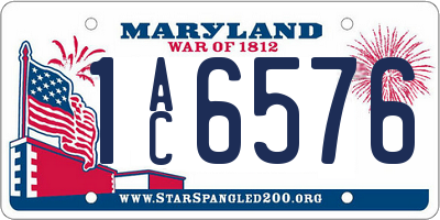 MD license plate 1AC6576