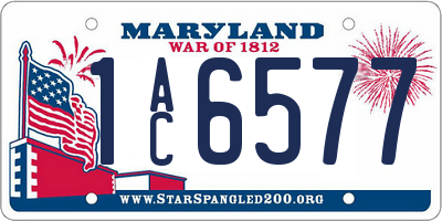 MD license plate 1AC6577