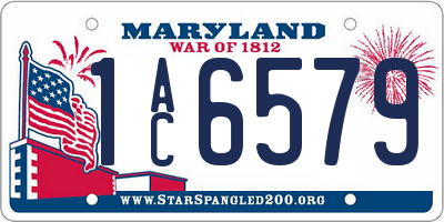 MD license plate 1AC6579