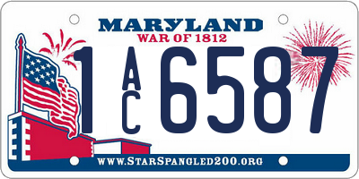 MD license plate 1AC6587