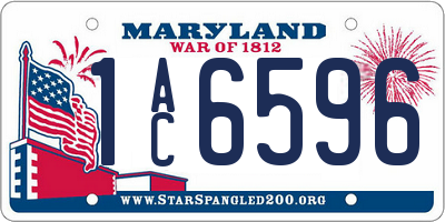 MD license plate 1AC6596