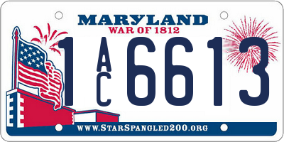 MD license plate 1AC6613