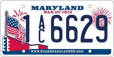 MD license plate 1AC6629