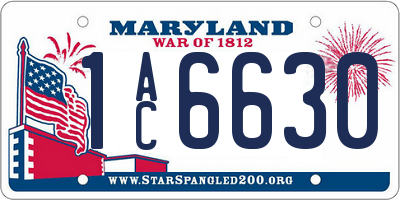 MD license plate 1AC6630