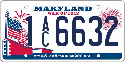 MD license plate 1AC6632