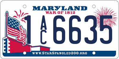 MD license plate 1AC6635