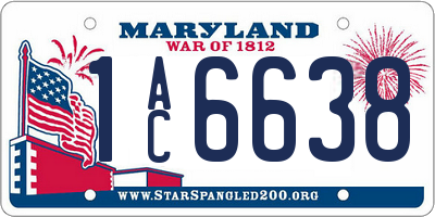 MD license plate 1AC6638