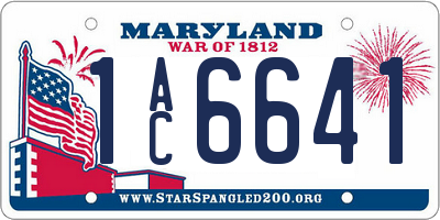 MD license plate 1AC6641