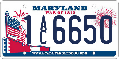 MD license plate 1AC6650