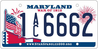 MD license plate 1AC6662