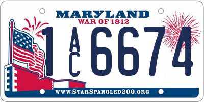 MD license plate 1AC6674