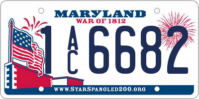 MD license plate 1AC6682