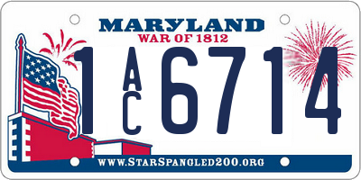 MD license plate 1AC6714