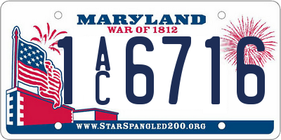 MD license plate 1AC6716