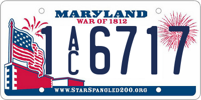 MD license plate 1AC6717