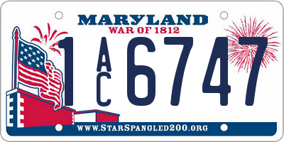 MD license plate 1AC6747