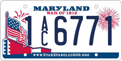 MD license plate 1AC6771