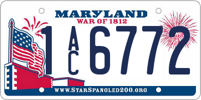 MD license plate 1AC6772