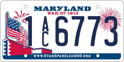 MD license plate 1AC6773