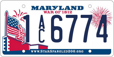 MD license plate 1AC6774