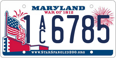 MD license plate 1AC6785