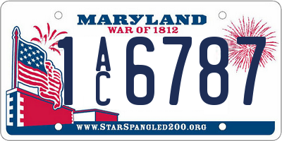 MD license plate 1AC6787