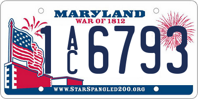 MD license plate 1AC6793