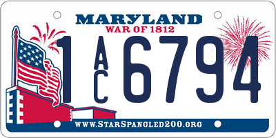 MD license plate 1AC6794
