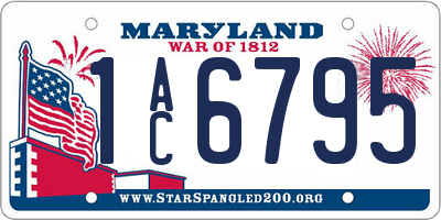 MD license plate 1AC6795