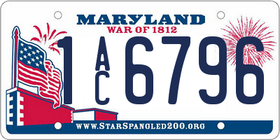 MD license plate 1AC6796