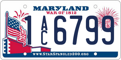 MD license plate 1AC6799