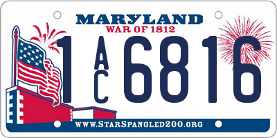 MD license plate 1AC6816