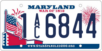 MD license plate 1AC6844