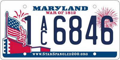 MD license plate 1AC6846