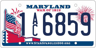 MD license plate 1AC6859