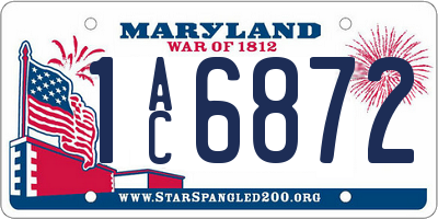 MD license plate 1AC6872