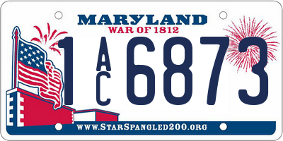 MD license plate 1AC6873