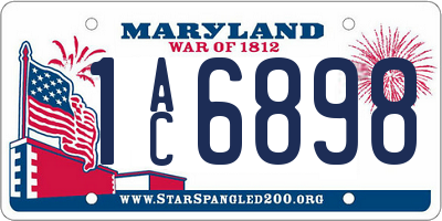 MD license plate 1AC6898