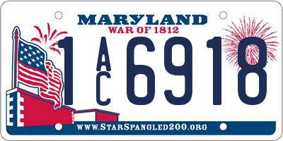 MD license plate 1AC6918