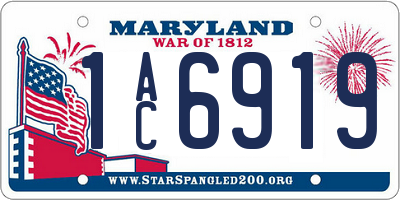 MD license plate 1AC6919