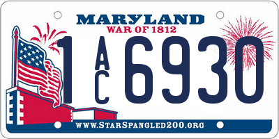 MD license plate 1AC6930
