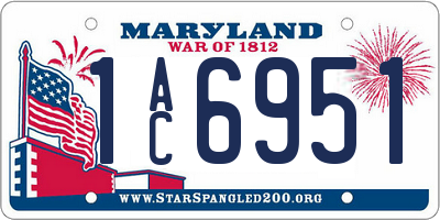 MD license plate 1AC6951