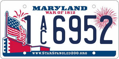 MD license plate 1AC6952