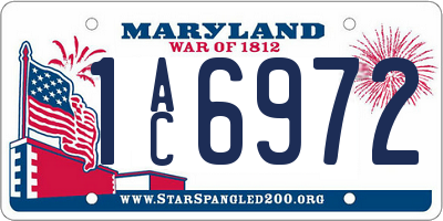 MD license plate 1AC6972