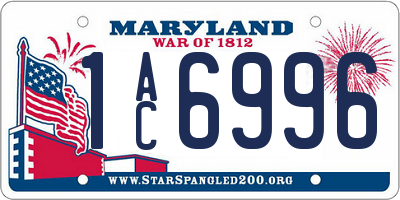 MD license plate 1AC6996